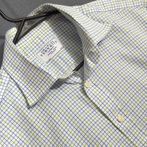 Charles Tyrwhitt Shirt Men's 15.5-35 Multicolor Check Long Sleeve French Cuffs - Picture 1 of 12